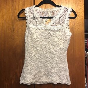 Cream lace tank top